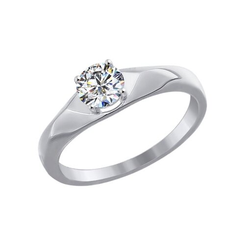 Помолвочное кольцо SOKOLOV из белого золота со Swarovski Zirconia