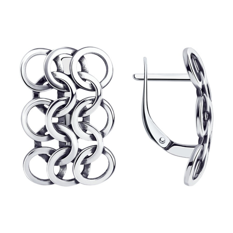 Серьги SOKOLOV из чернёного серебра