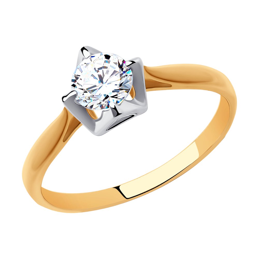 Кольцо SOKOLOV из золота с родированием со Swarovski Zirconia