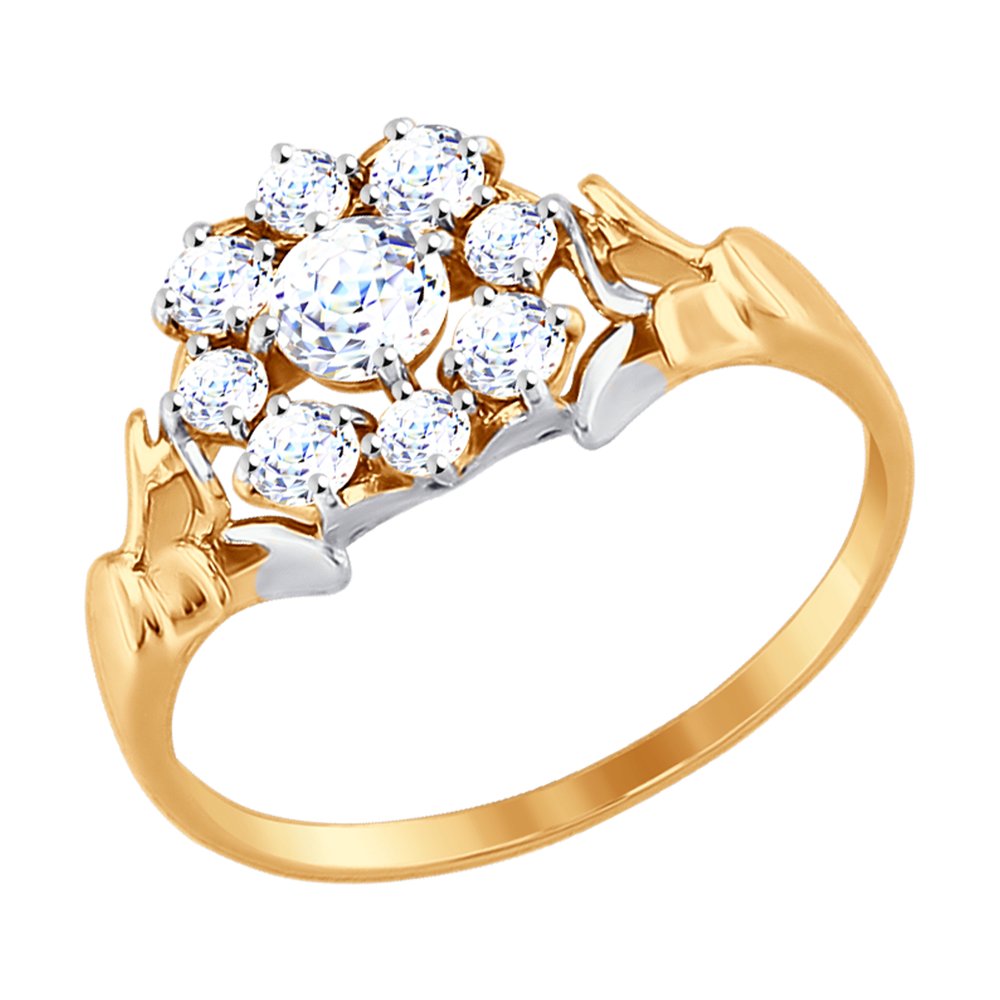 Золотое кольцо со Swarovski Zirconia SOKOLOV