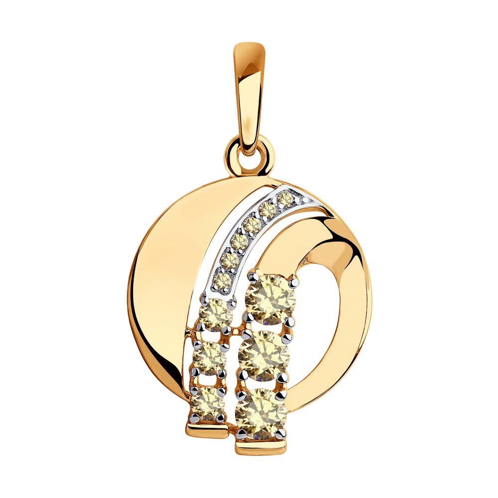 Подвеска SOKOLOV из золота с жёлтыми Swarovski Zirconia