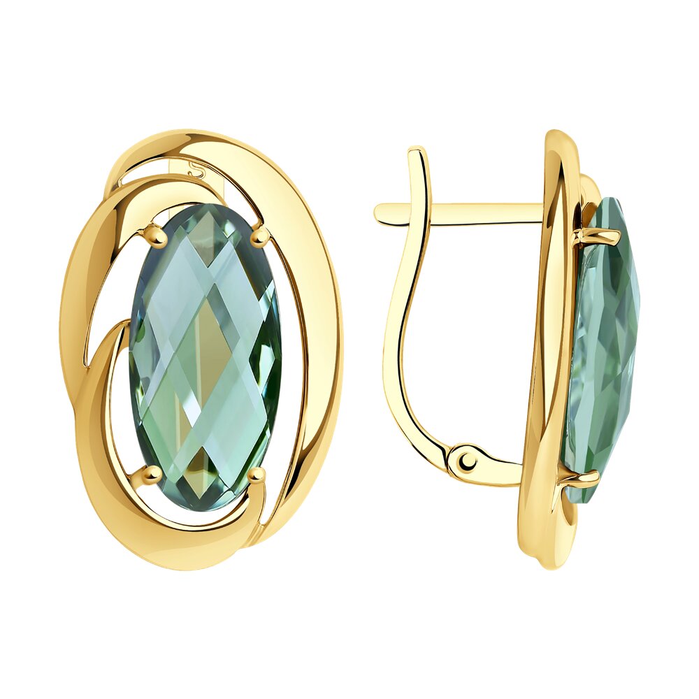 Серьги SOKOLOV из желтого золота с кварцем