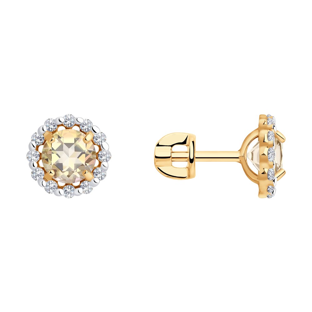 Серьги SOKOLOV из золота с родированием с топазами Swarovski и Swarovski Zirconia