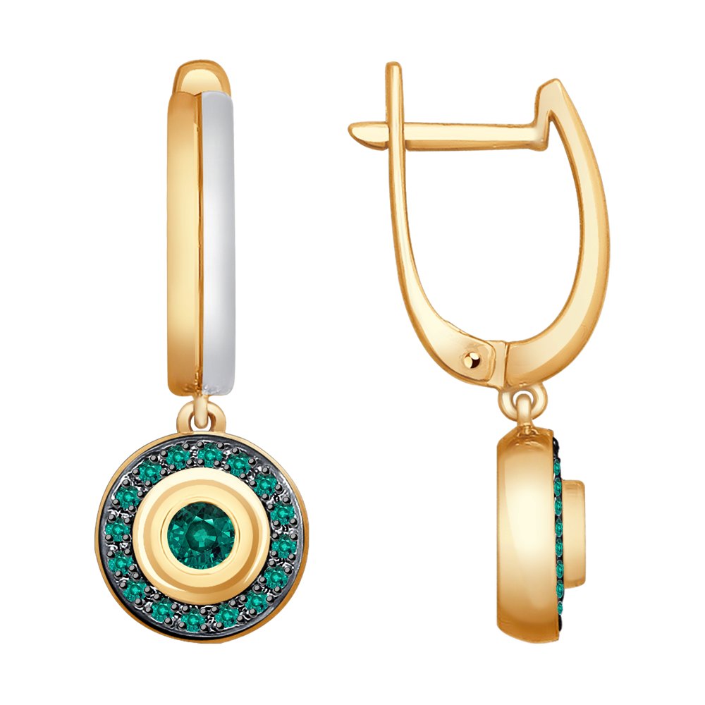 Серьги SOKOLOV из золота с гидротермальным изумрудом