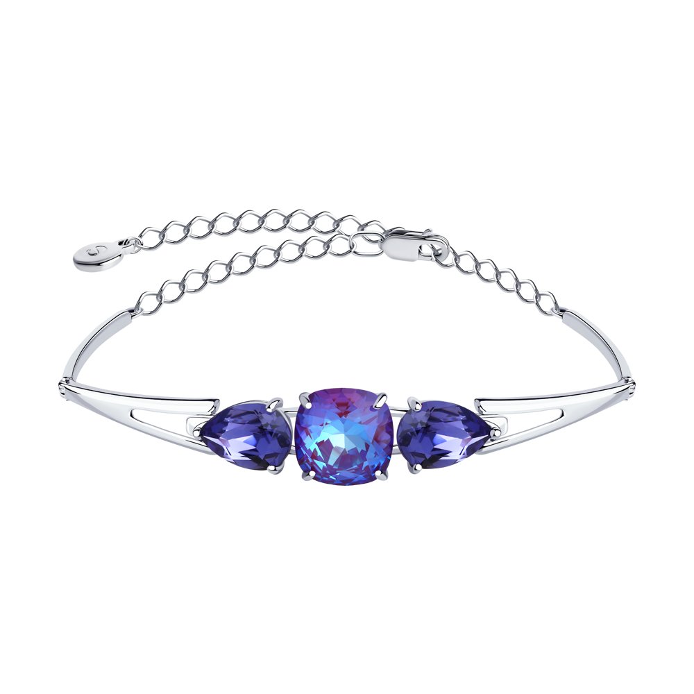 Браслет SOKOLOV из серебра с голубыми кристаллами Swarovski