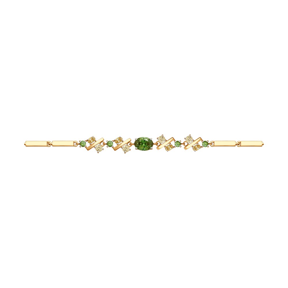 Браслет SOKOLOV из золота с жёлтыми Swarovski Zirconia