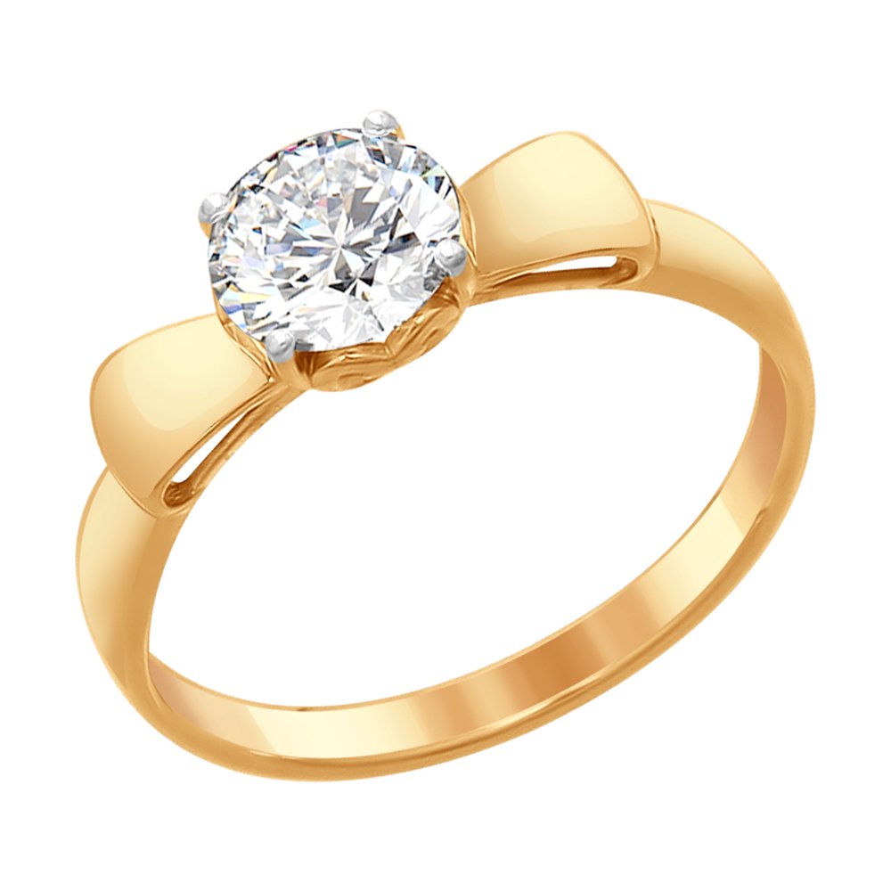Кольцо SOKOLOV из золочёного серебра со Swarovski Zirconia