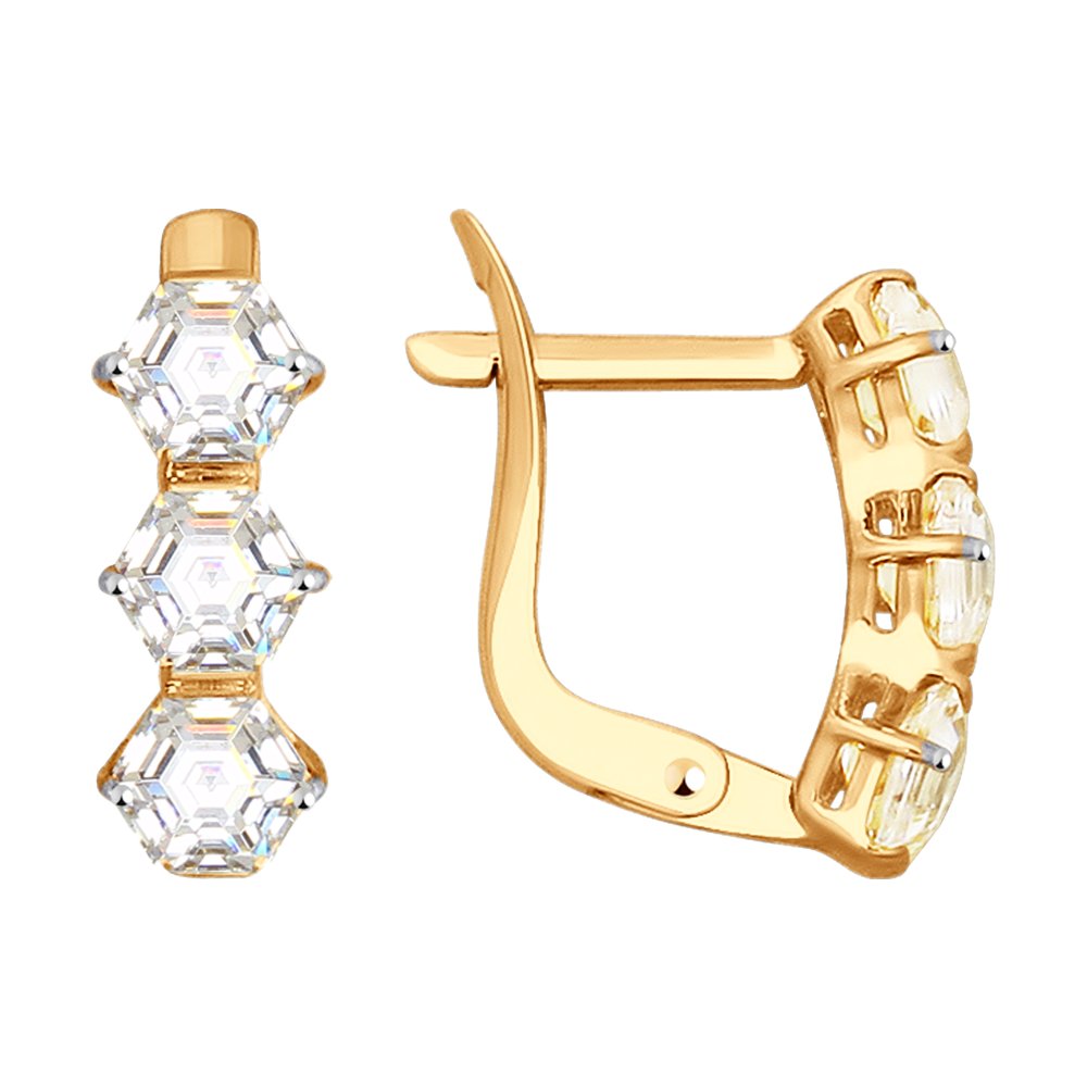 Серьги SOKOLOV из золота со Swarovski Zirconia