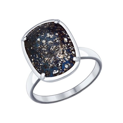 Кольцо SOKOLOV из серебра с чёрным кристаллом Swarovski