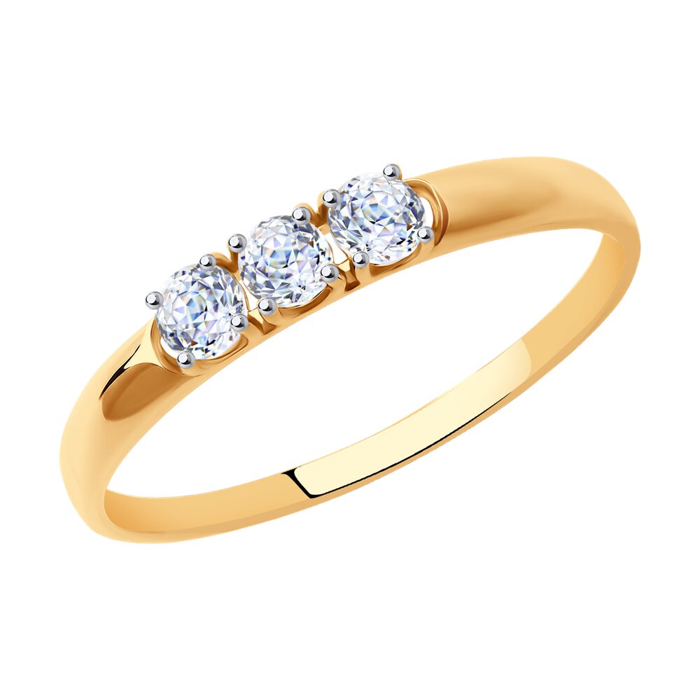 Кольцо SOKOLOV из золота 585 пробы со Swarovski Zirconia