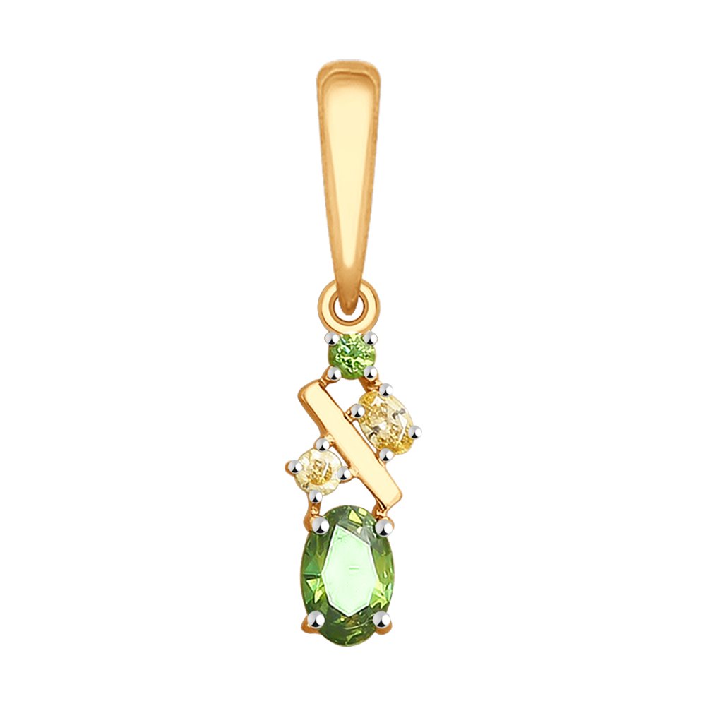 Подвеска SOKOLOV из золота с жёлтыми Swarovski Zirconia