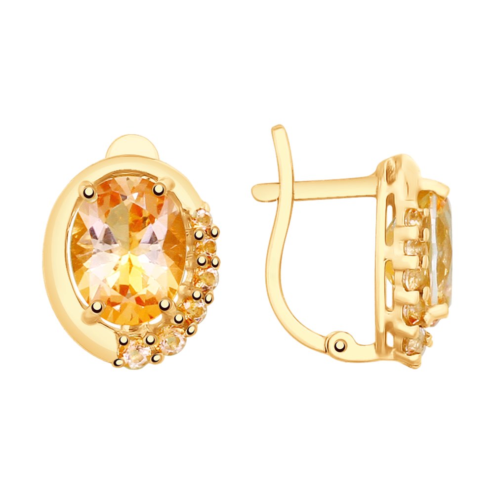 Серьги SOKOLOV из золота с топазами Swarovski