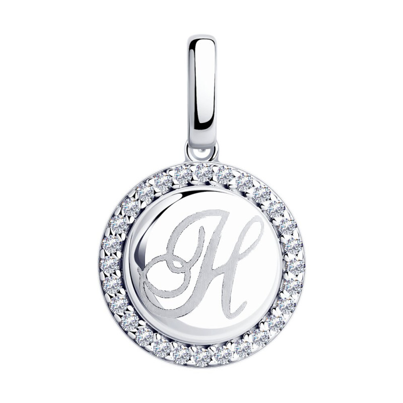 Подвеска-буква SOKOLOV из серебра с фианитами