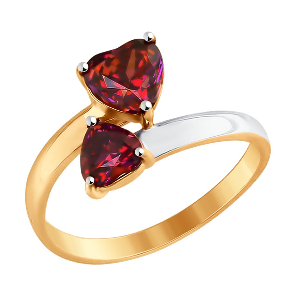 Кольцо SOKOLOV из золота с красными Swarovski Zirconia