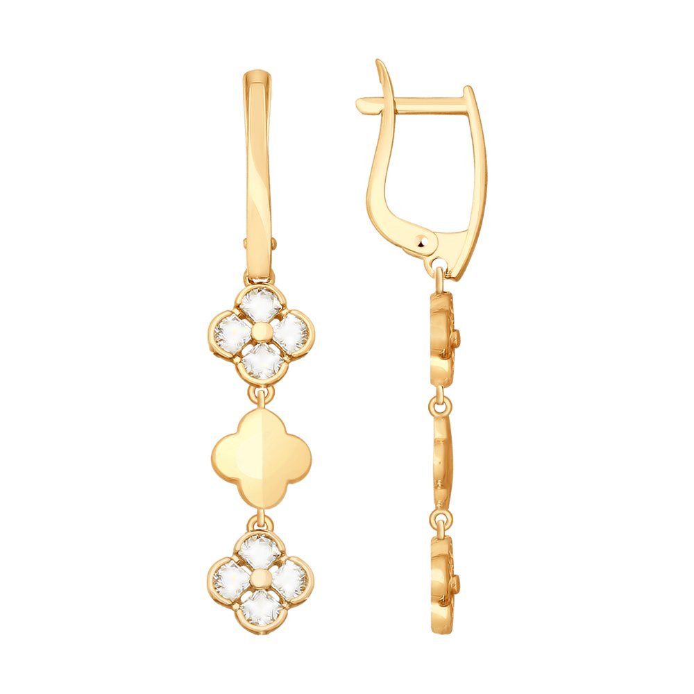 Серьги SOKOLOV из золота со Swarovski Zirconia