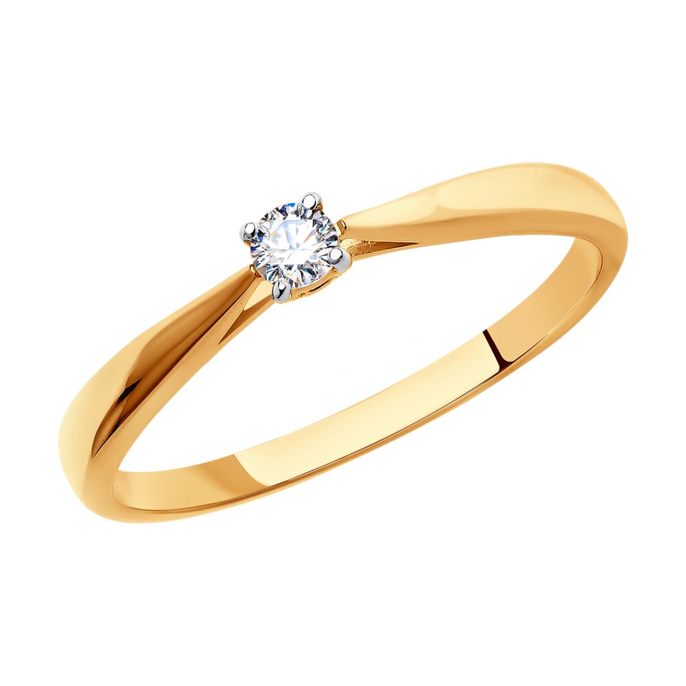 Помолвочное кольцо SOKOLOV из золота со Swarovski Zirconia