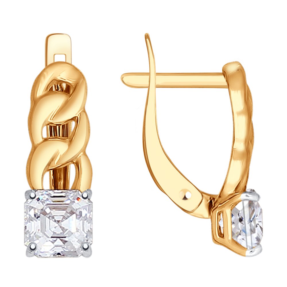 Серьги SOKOLOV из золота со Swarovski Zirconia