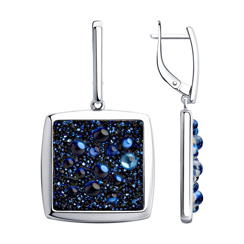 Серьги SOKOLOV из серебра с синими кристаллами Swarovski
