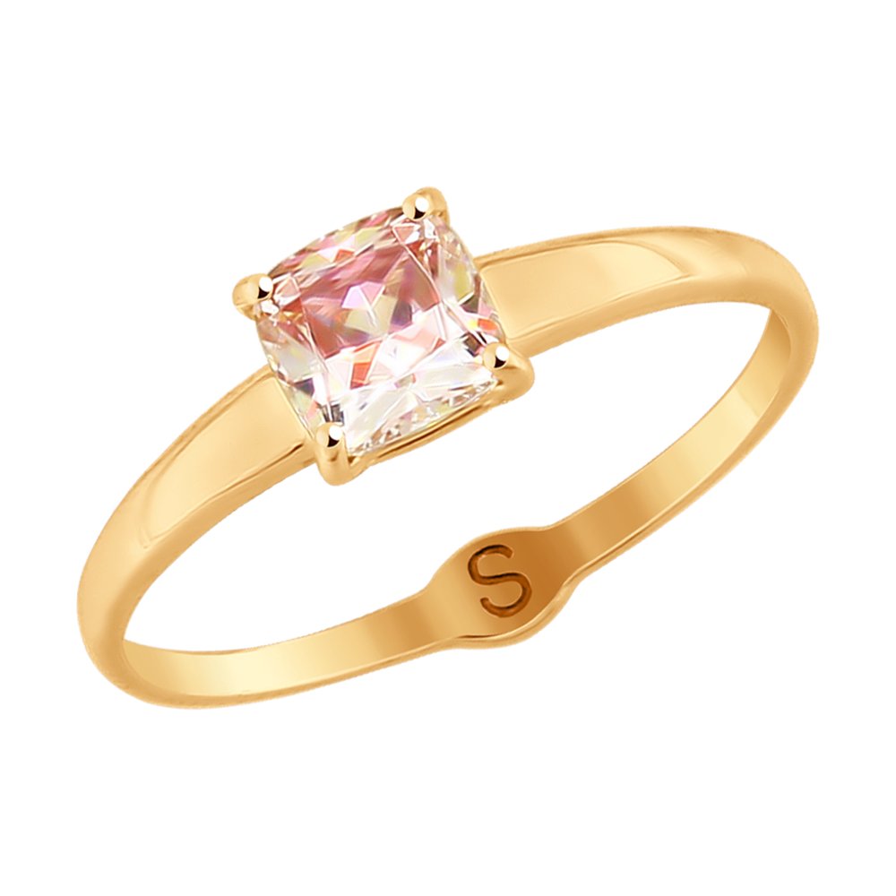 Кольцо SOKOLOV из золота с розовым Swarovski Zirconia