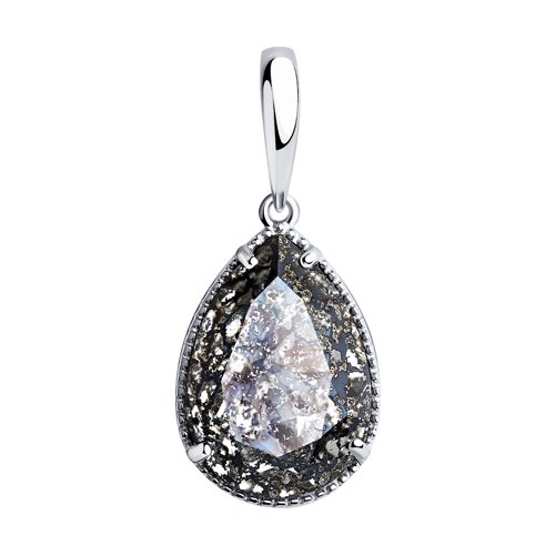 Подвеска SOKOLOV из серебра с чёрным кристаллом Swarovski