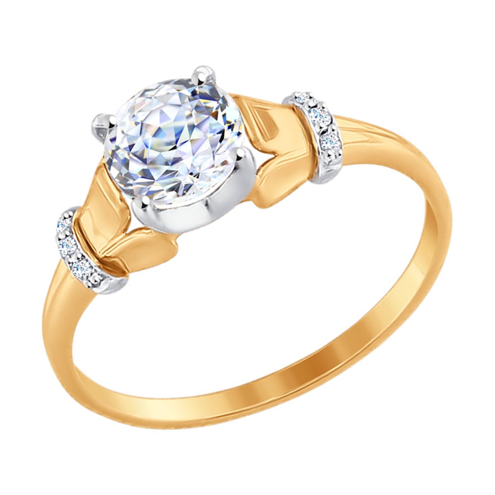 Кольцо SOKOLOV из комбинированного золота со Swarovski Zirconia