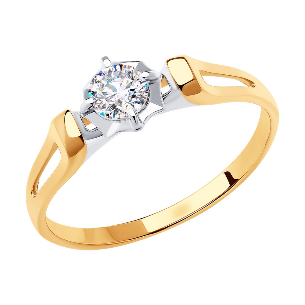 Кольцо SOKOLOV из золота с фианитом Swarovski