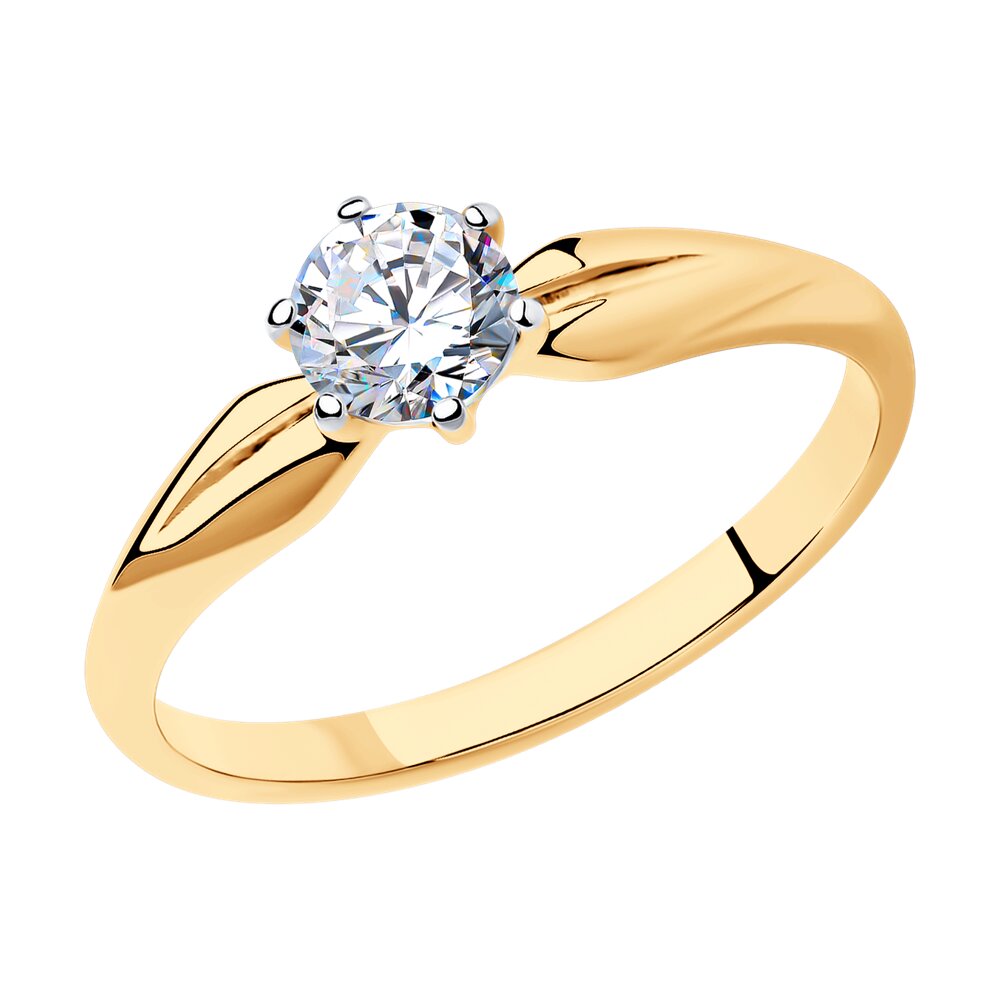 Кольцо SOKOLOV из золочёного серебра со Swarovski Zirconia