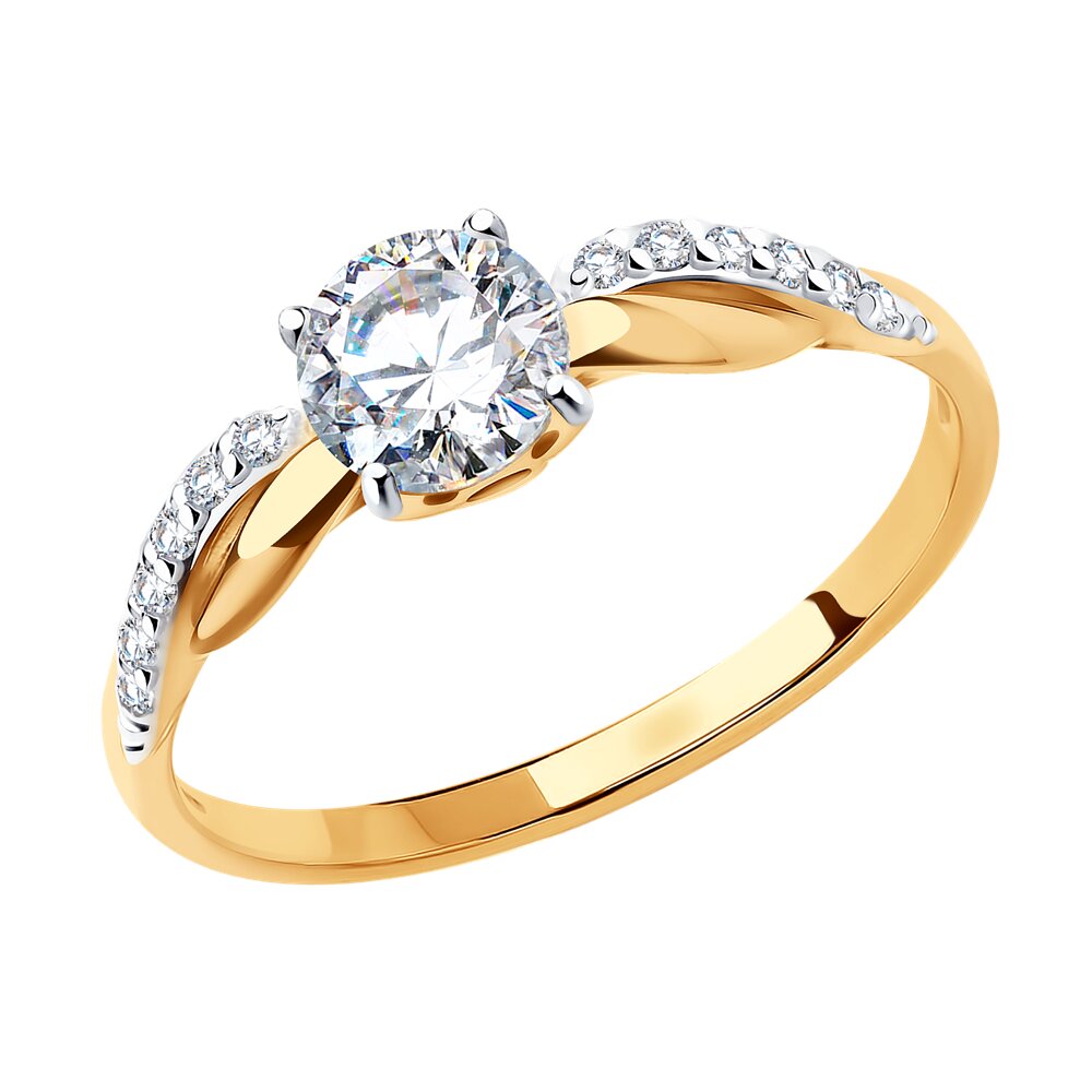 Помолвочное кольцо SOKOLOV из золота 585 пробы со Swarovski Zirconia