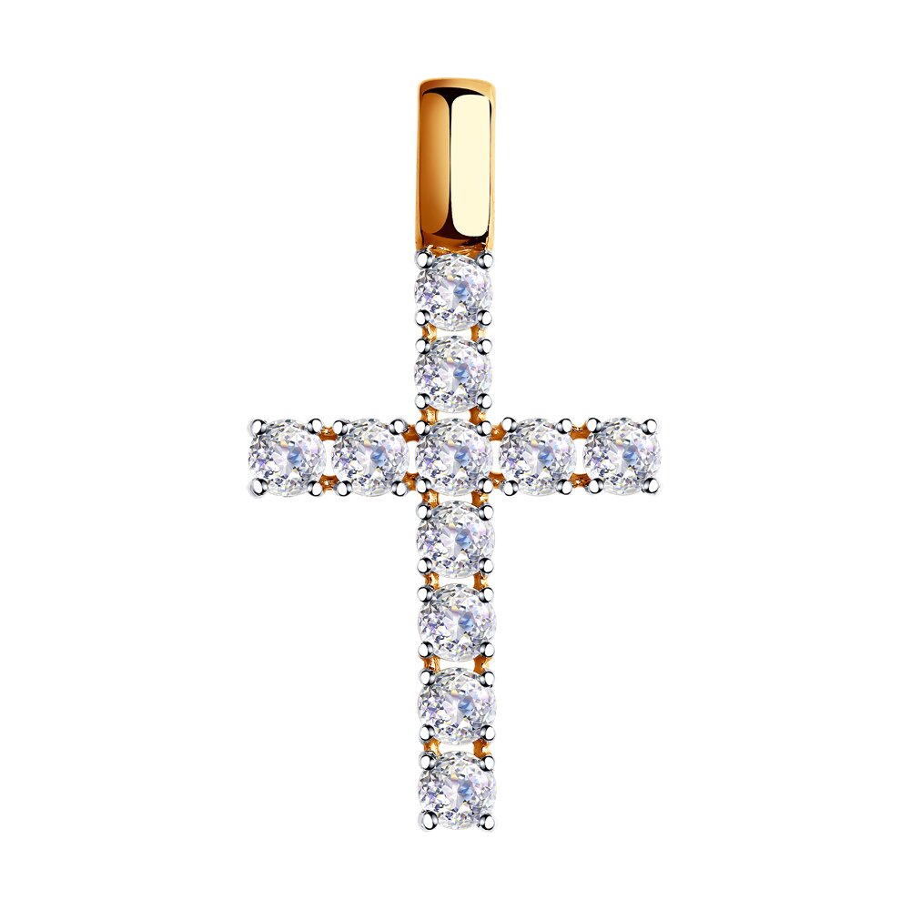 Крест SOKOLOV из золота со Swarovski Zirconia