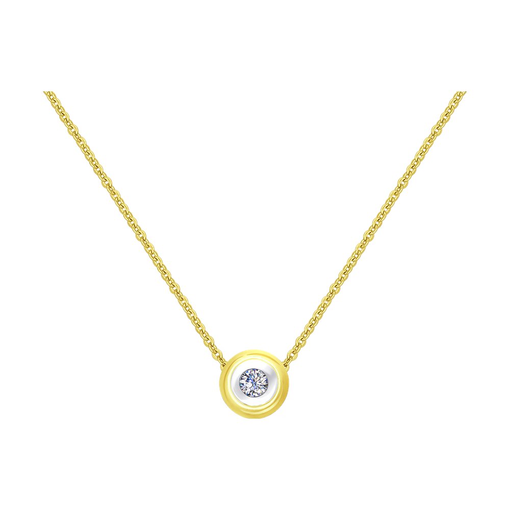 Колье SOKOLOV из желтого золота с бриллиантом