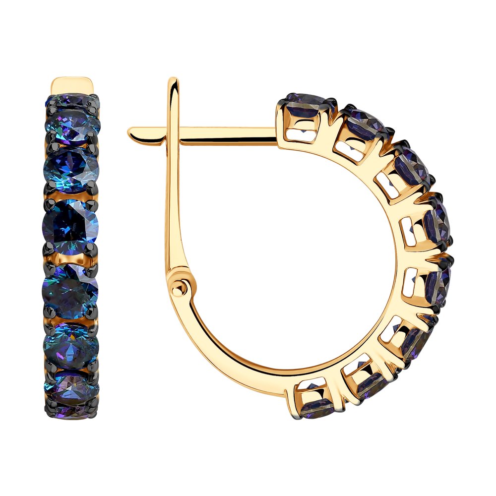 Серьги SOKOLOV из золота с синими Swarovski Zirconia
