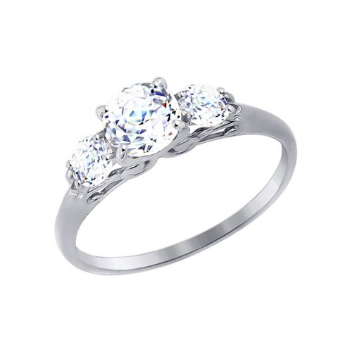 Кольцо SOKOLOV из белого золота со Swarovski Zirconia