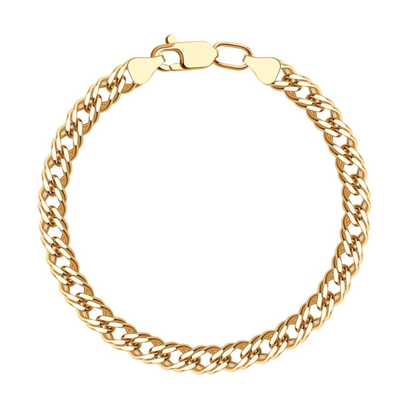 Браслет SOKOLOV из золочёного серебра, плетение ромб двойной, 925 проба