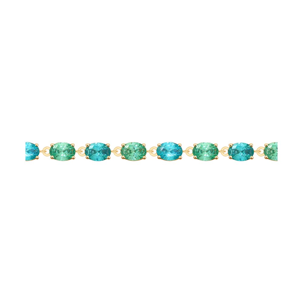 Браслет SOKOLOV из золота с зелеными Swarovski Zirconia