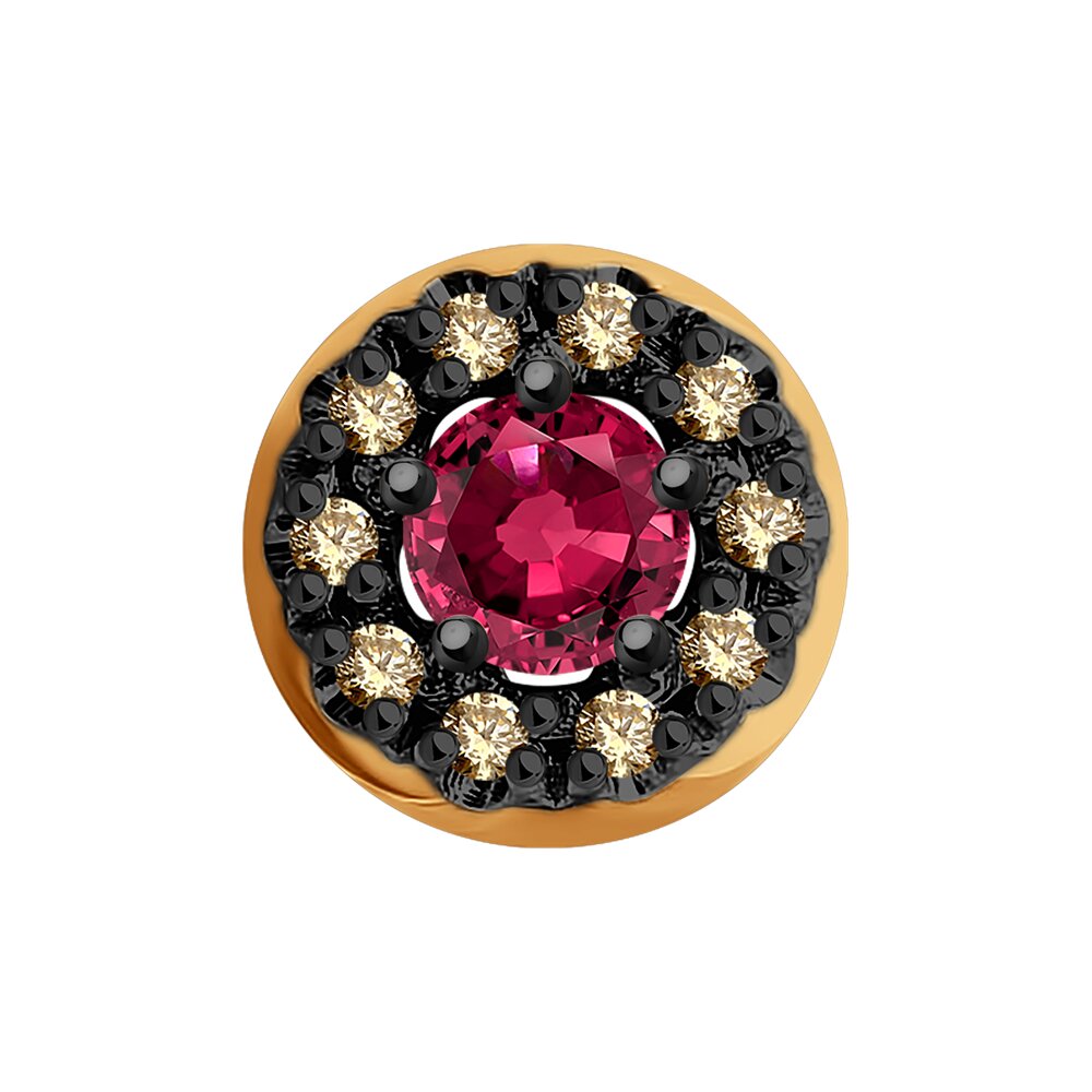 Подвеска SOKOLOV из золота с родированием с бриллиантами и рубином