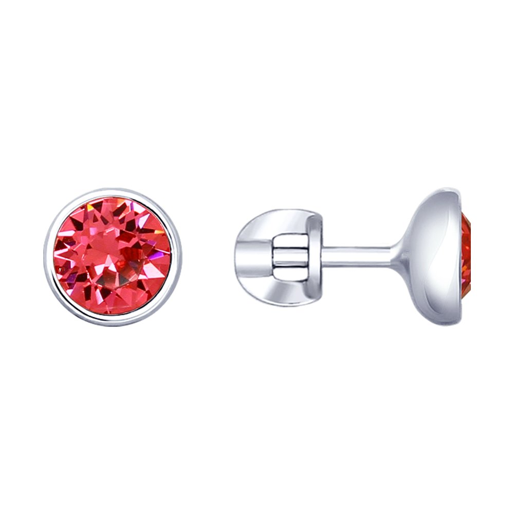 Серьги SOKOLOV из серебра с розовыми кристаллами Swarovski