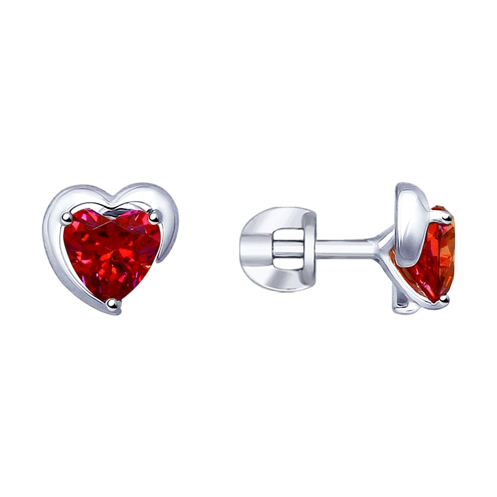 Серьги SOKOLOV из серебра с красными Swarovski Zirconia