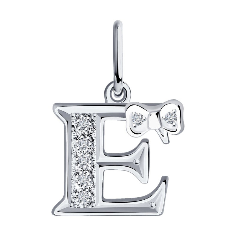 Подвеска-буква SOKOLOV из серебра с фианитами