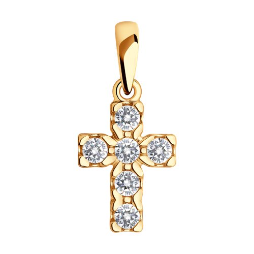 Крест SOKOLOV из золота со Swarovski Zirconia