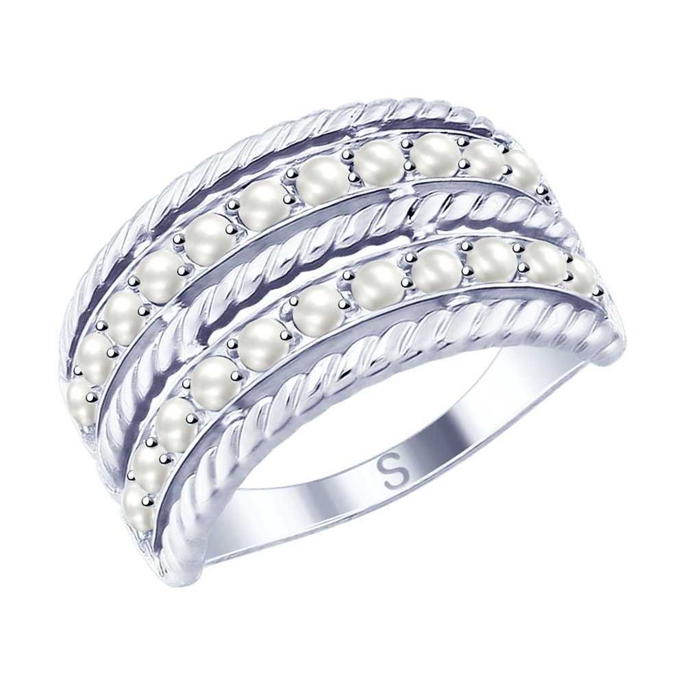 Кольцо SOKOLOV из серебра с жемчугом Swarovski