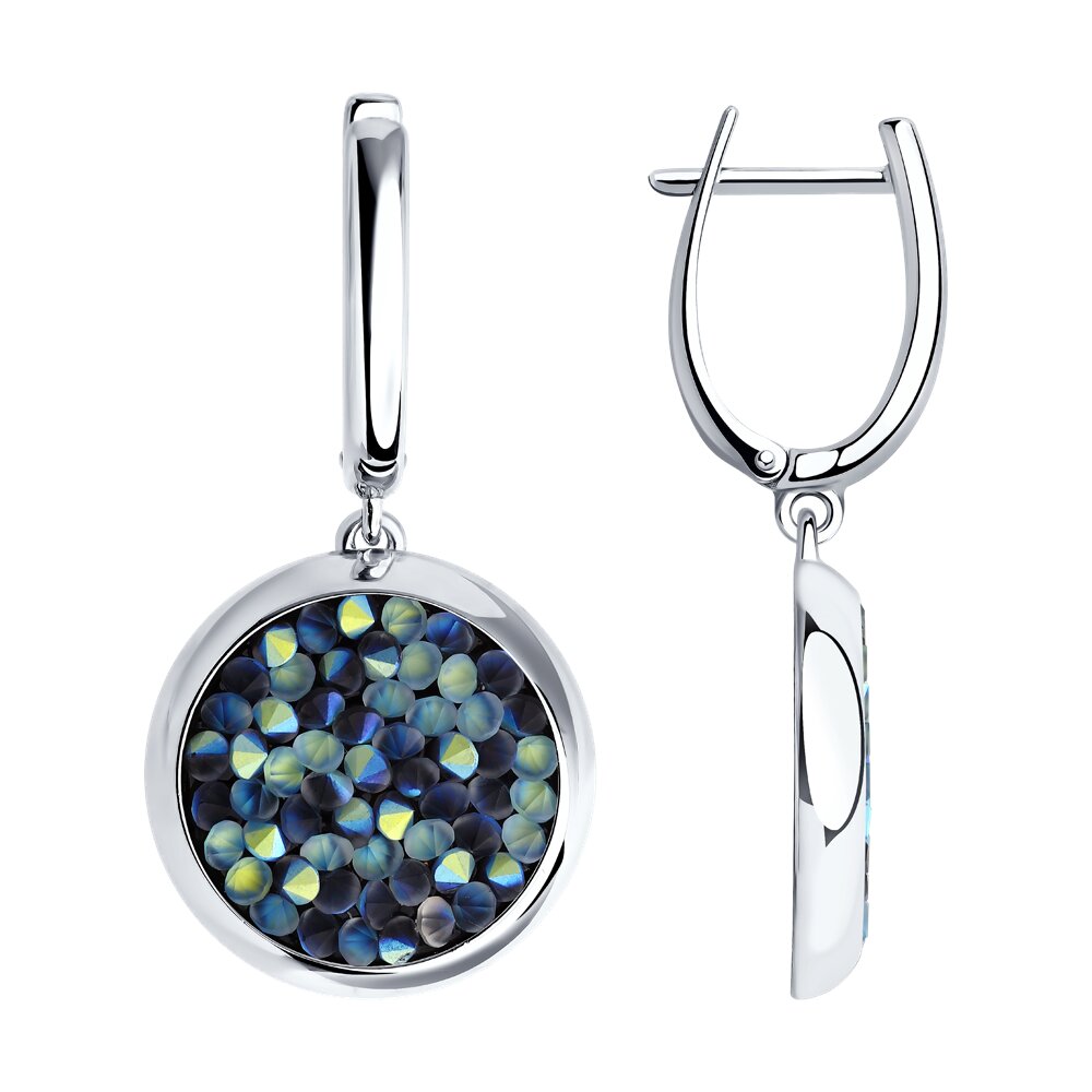 Серебряные серьги с кристаллами Swarovski SOKOLOV