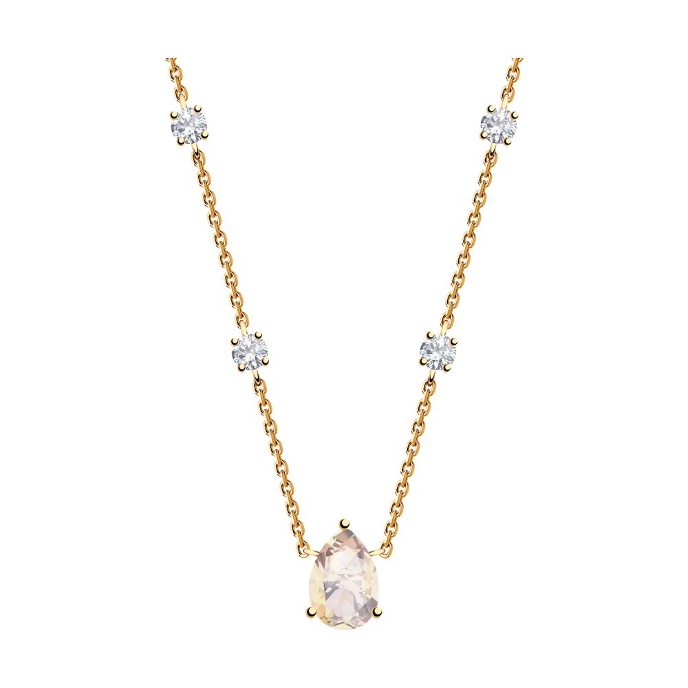 Колье SOKOLOV из золота с топазом Swarovski и фианитами Swarovski