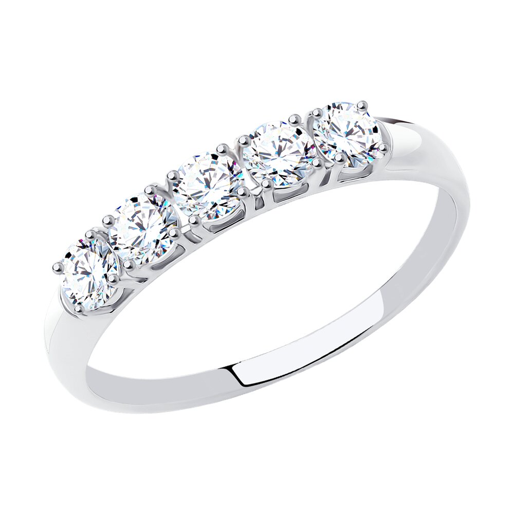Кольцо SOKOLOV из белого золота 585 пробы со Swarovski Zirconia