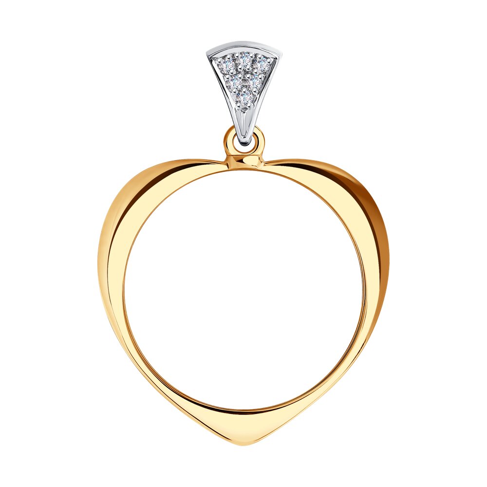 Подвеска SOKOLOV из комбинированного золота с родированием с бриллиантами