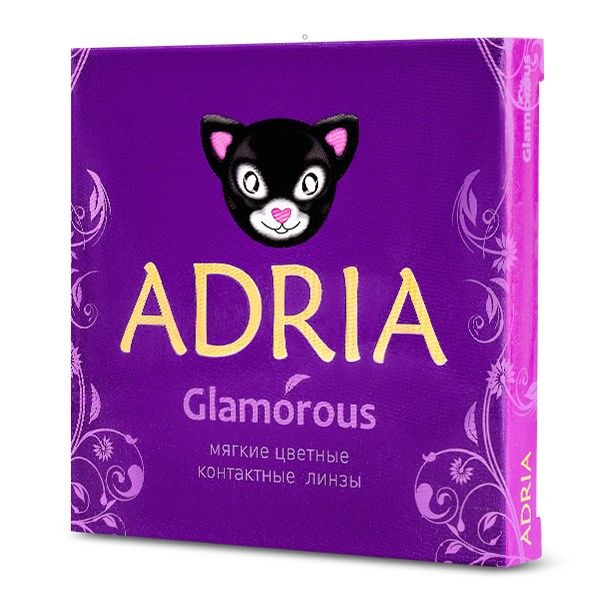 Линзы контактные цветные Adria/Адриа Glamorous color (8.6/-6,50) Black 2шт