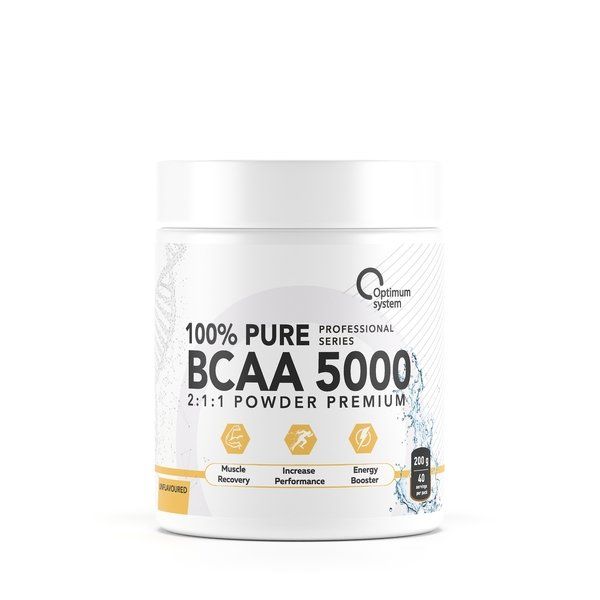 Аминокислоты БЦАА/BCAA 5000 Powder без ароматизаторов Optimum System/Оптимум систем 200г